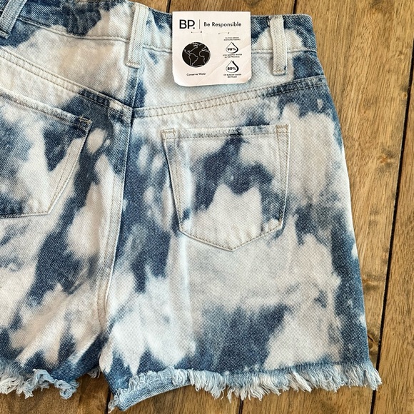 New BP Women's High Rise Distressed Bleached Cotton Ripped Denim Shorts / Sz 24 - Picture 7 of 14